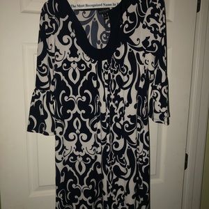 Blue and white dress